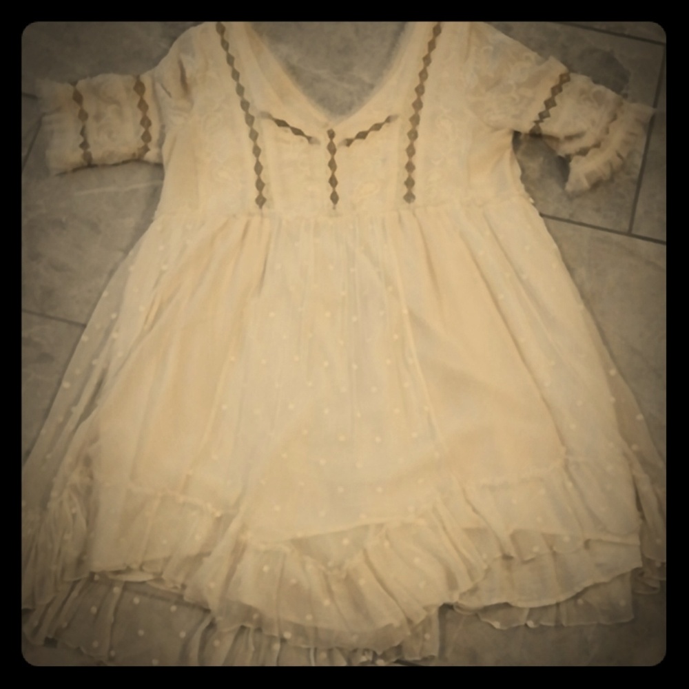 Free People cream gauze tunic Medium